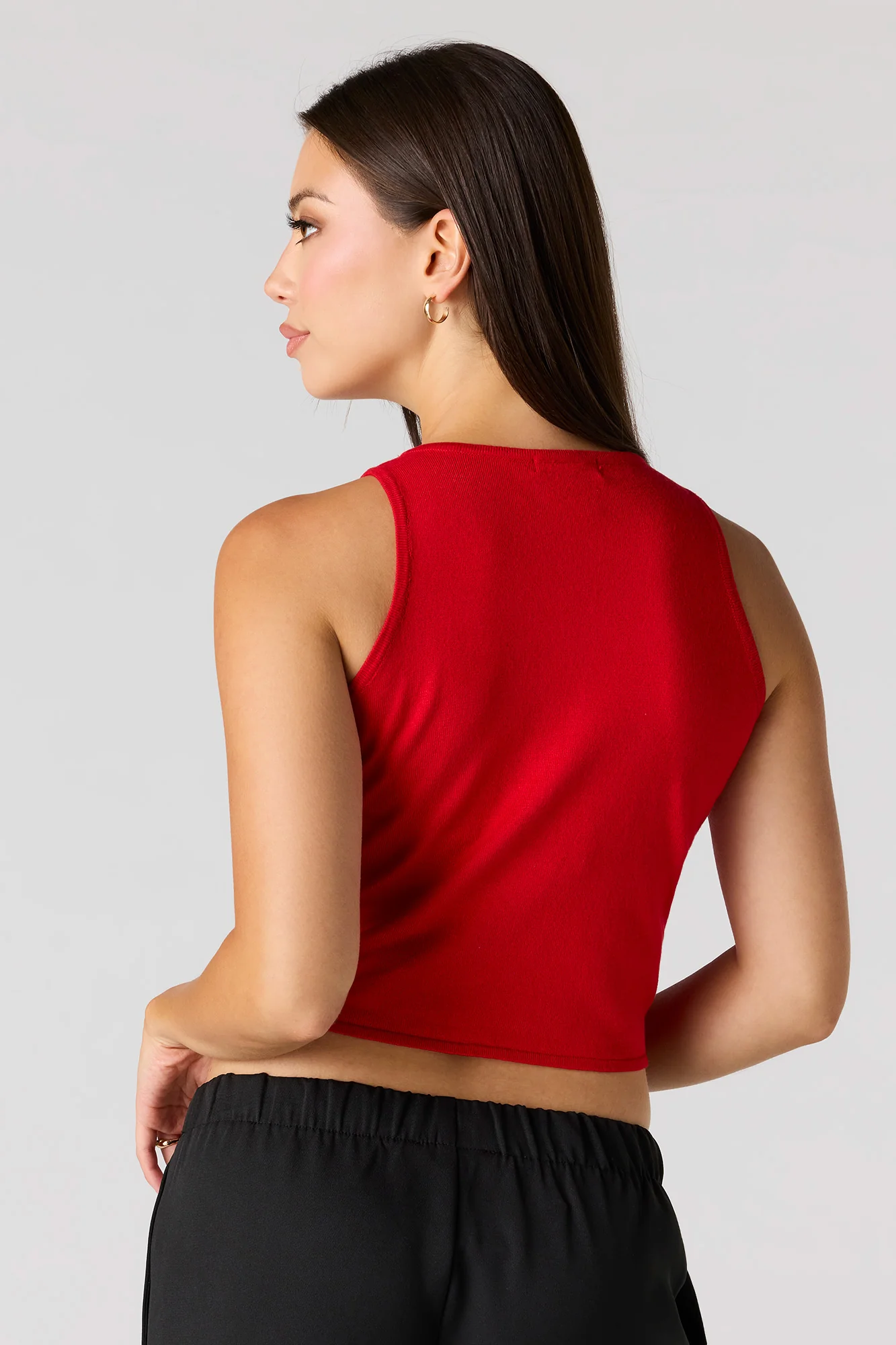 Knit Button Front Vest Top - Image 15